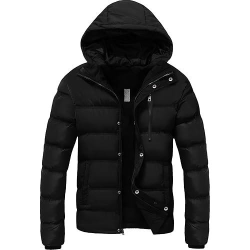 Szory Men's Winter Thicken Cotton Coat Warm Puffer Jacket with Removable Fur Hood