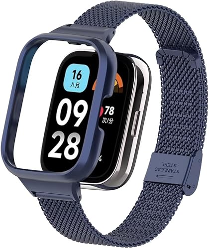 Vista 8 de Compatible con Xiaomi Redmi Watch 3 Active Bandas, correa de repuesto de metal de acero inoxidable para reloj inteligente Redmi Watch 3 Active Smart