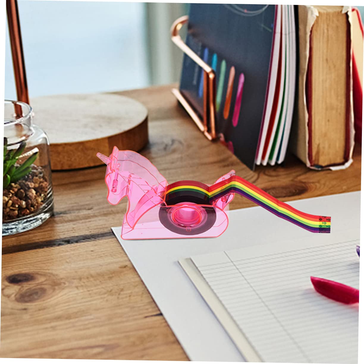 SHINEOFI 6pièces Distributeurs De Ruban Adhésif Mignon Forme De Licorne Coupe-ruban Décoratifs Pour Bureau Et Maison