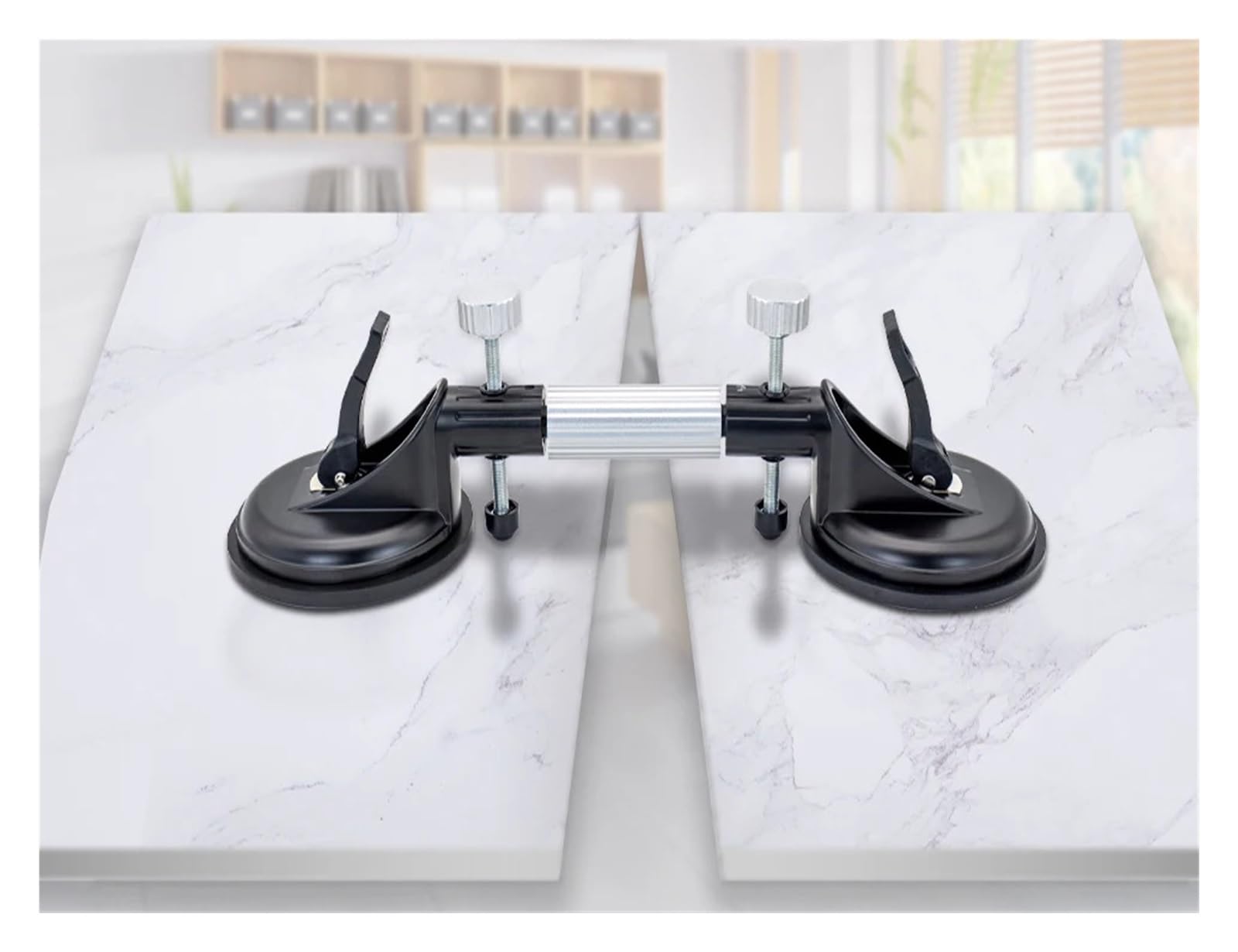 Ventosa, Strumento professionale for l'installazione del controsoffitto professionale for livellamento delle piastrelle con ventosa regolabile da 6 pollici for lastra di marmo e vetro(1pc)