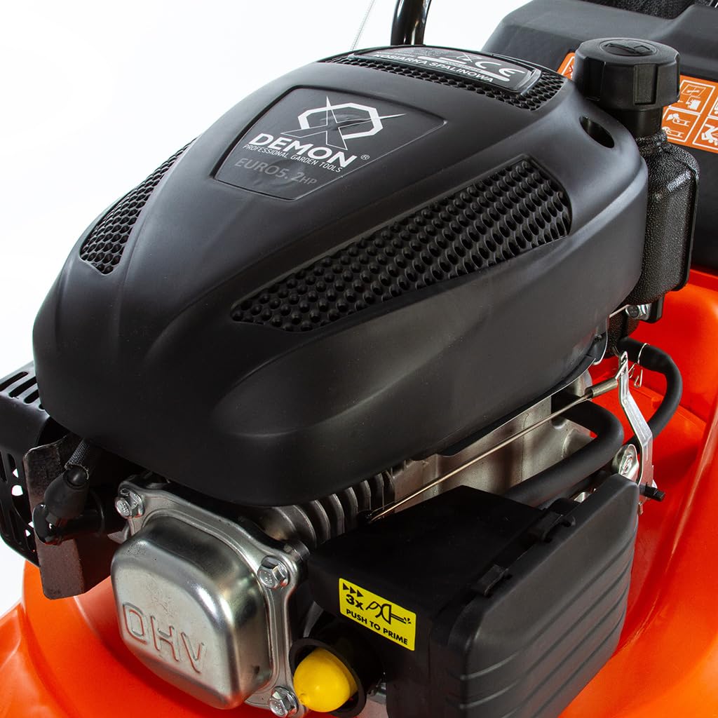 Cortacésped de explosión Demon | Motor de 4 tiempos OHV | 79,6 cc | 1,47 kW | Velocidad de rotación del motor 3600 rpm | sin tracción | con cesta de 40 litros