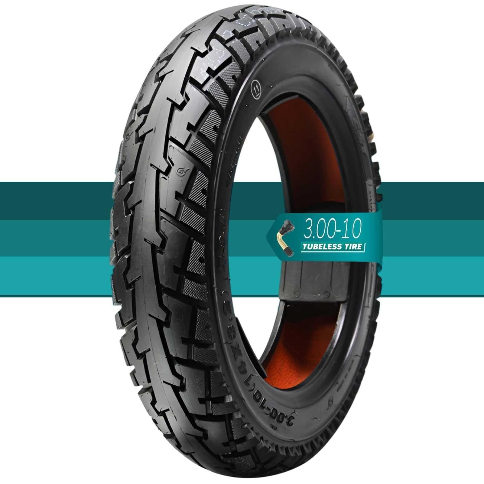 3.00x10 Opona Motocyklowa Tubeless 8PR, 3.00-10 Opona Terenowa Indeks Obciążenia 49J, 3.00 10 Opona TL Odporna na Zużycie do Skutera 10 Cali Przednie Tylne Koło