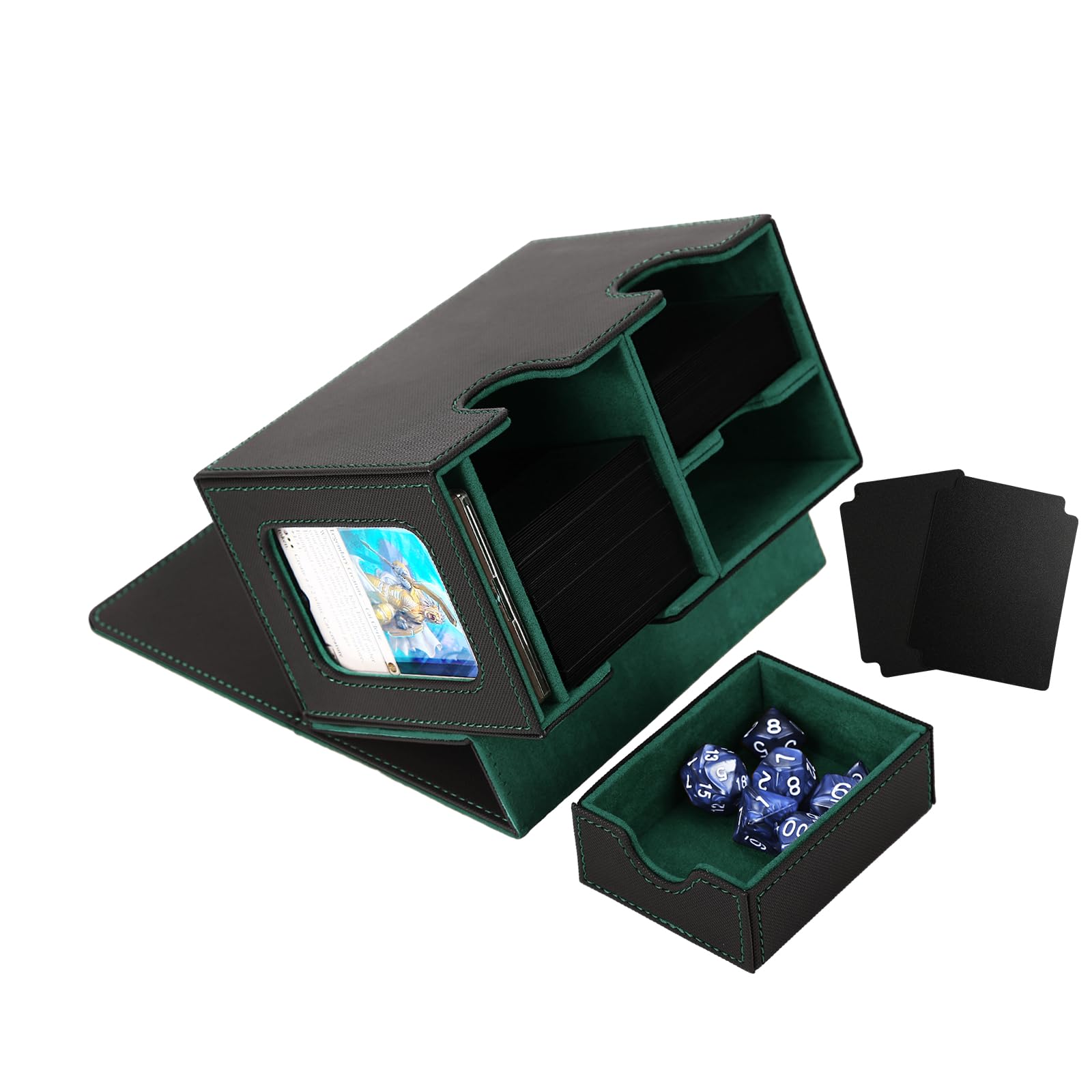 Amazon.com: Venssu MTG Deck Box for Commander Display with dice tray,Card  Deck Box Fits 160 Double Sleeved /200 Single Sleeved trading Cards, Deck  Box TCG with 2 Dividers and 1 magnetic card