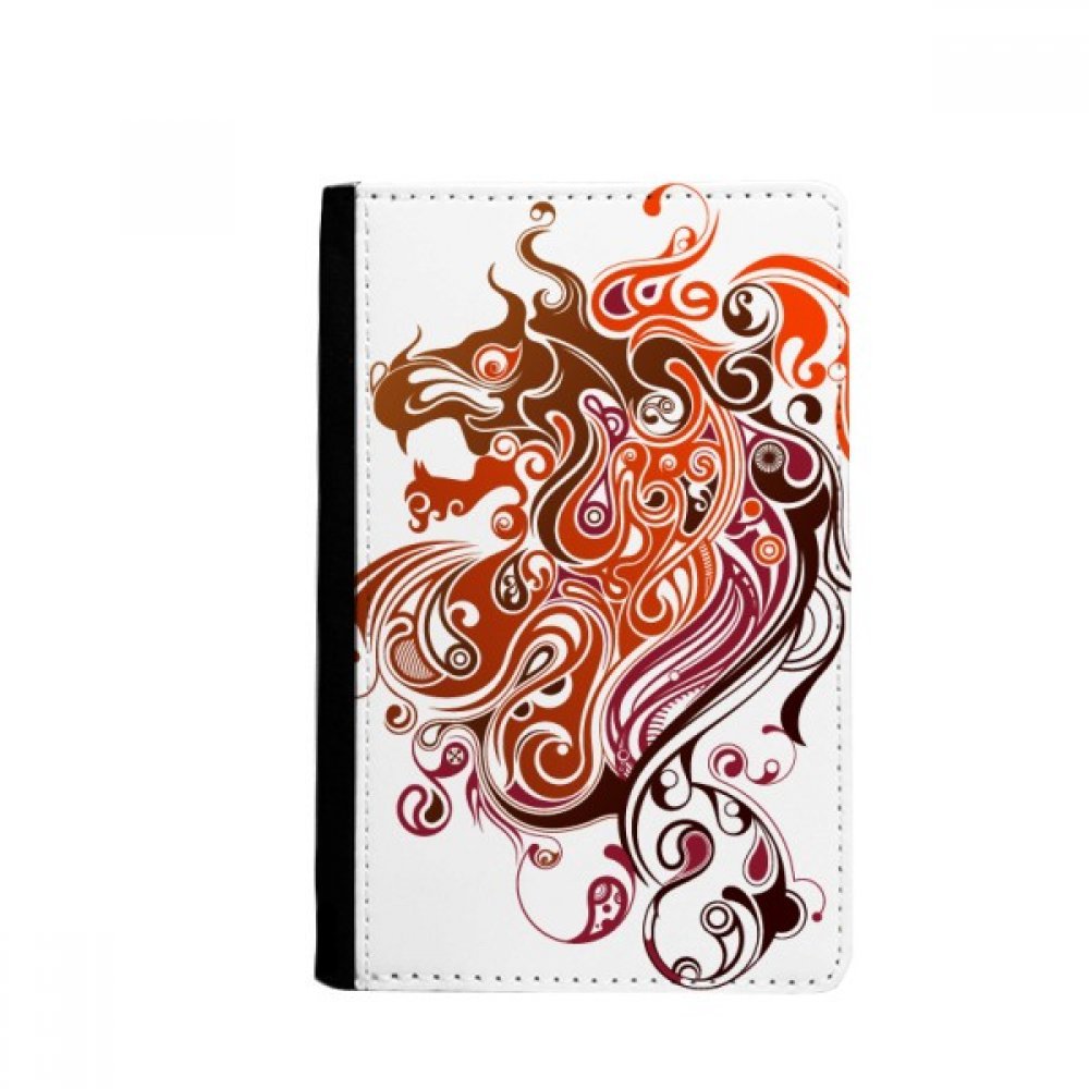 Colorful Dragon Animal Art Outline Passport Holder Notecase Burse Wallet Cover Card Purse