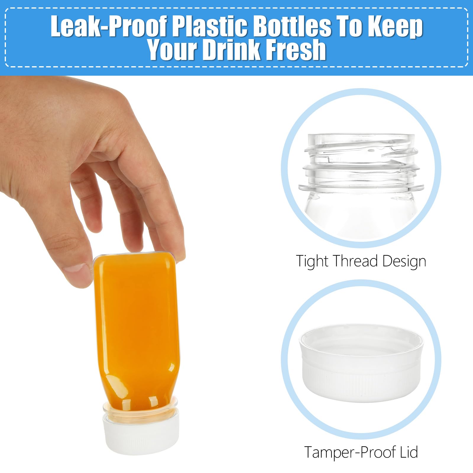 SENENQU Confezione da 30 piccole bottiglie di plastica da 120 ml, con coperchio, trasparenti, con imbuto e pennello, bottiglie vuote per frullati, per bevande al latte, acqua