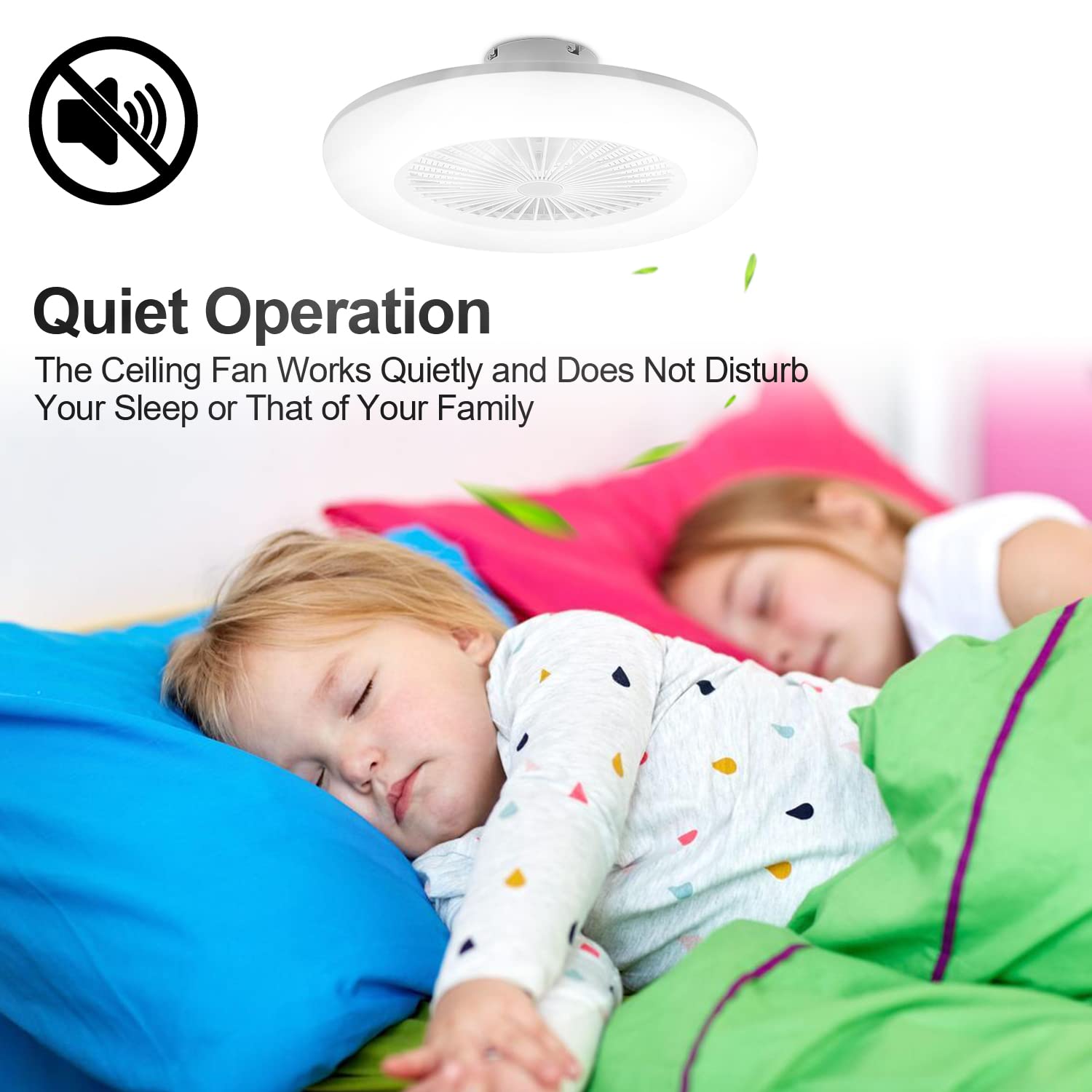 Ventilatore da Soffitto con Luce e Telecomando, 80W Smart LED Dimmable Ventilatori da Soffitto 3 Light Color Change e 6 Velocità Della Ventola per Camera da Letto Soggiorno