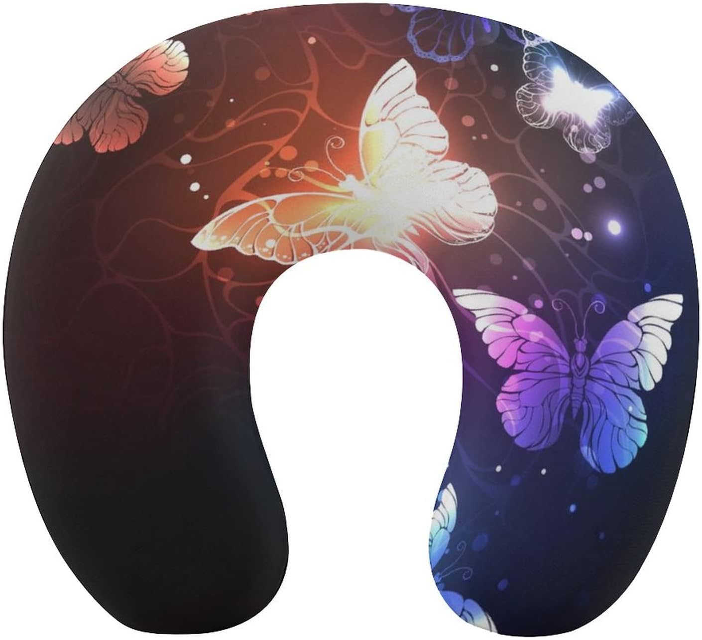 Oreillers de voyage uniques compatibles avec les papillons de nuit brillants pour les avions, la voiture, le vol, le soutien confortable du menton/tête/cou, petits oreillers en U pour l’extérieur, le