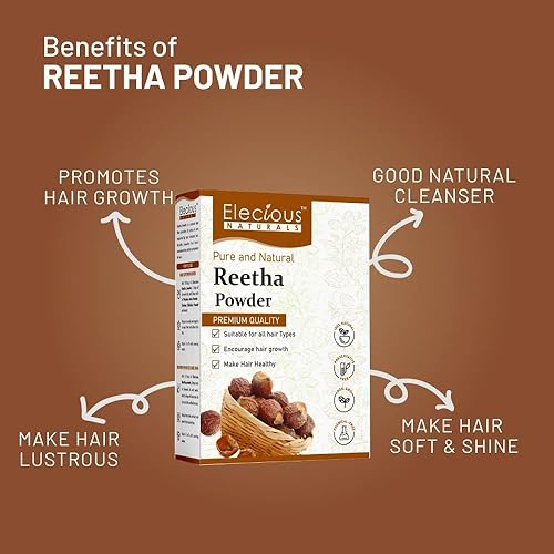 Miniatura 3 de QURA Imagen para hacer zoom en AZAZ Elecious Pure Reetha Powder para el crecimiento del cabello (7.05 oz)