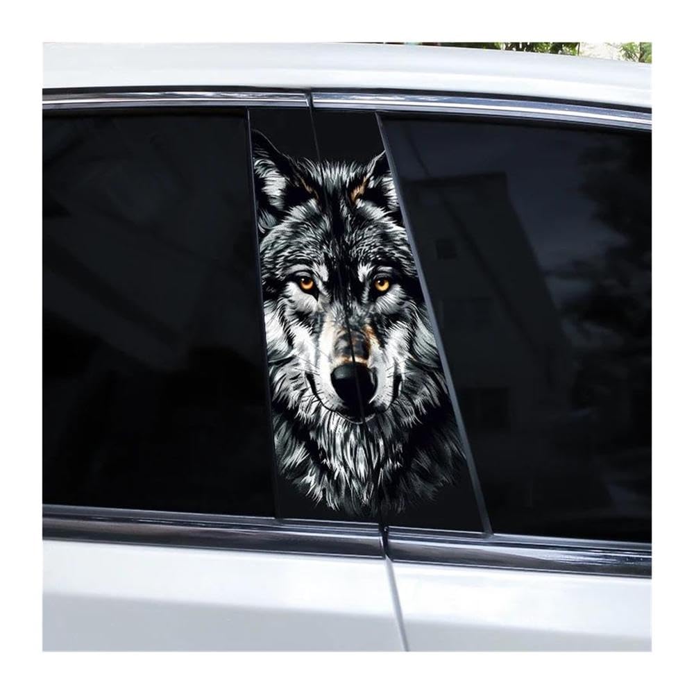 Body Parts 2pcs Car B-Pillar Decals Wolf Eyes Animal Auto Center Pillar Waterproof Sticker(J)