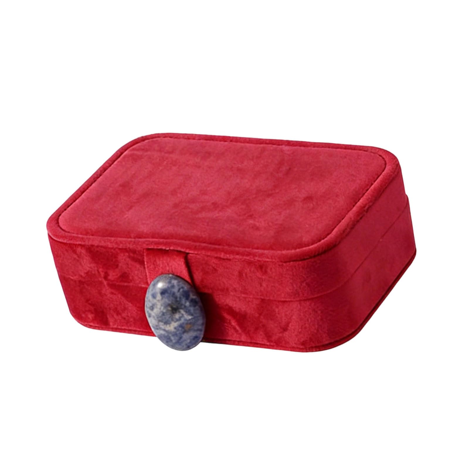 Générique Boîte de rangement de bijoux en velours pour le, red, A