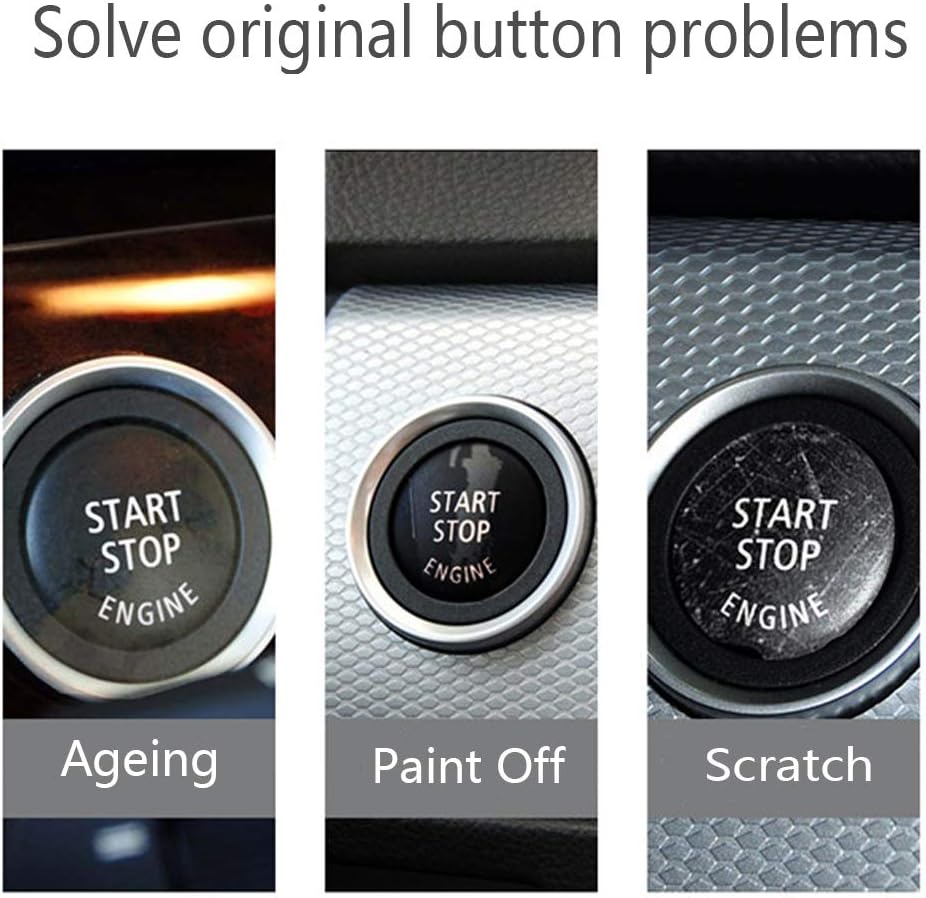 Lanyun crystal style engine start stop switch ignition button fit E chassis code E60 E90 E91 E92 E93 E84 E70 E71 E72 E83 E89 accessories (red)