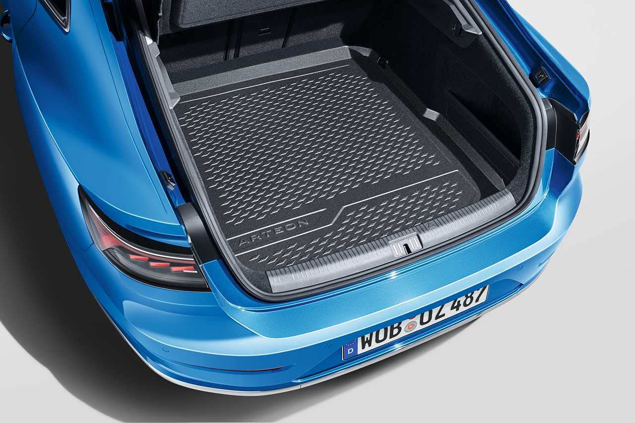 Volkswagen 3G8061160 Gepäckraumeinlage Kofferraumeinlage, mit Arteon Schriftzug, nur für Fahrzeuge mit erhöhtem Ladeboden, schwarz