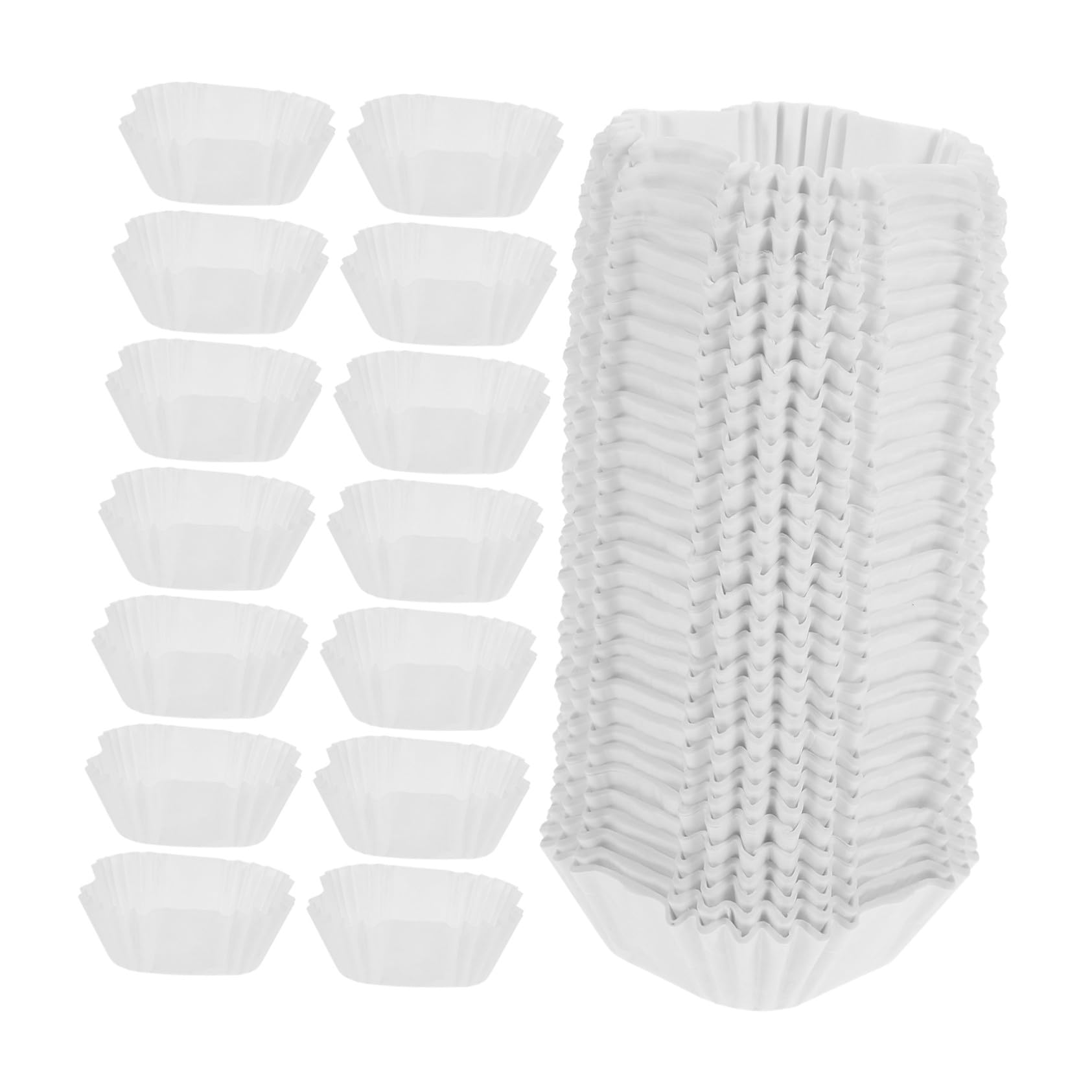 PRETYZOOM 3000 Moldes Cuadrados de Papel para Cupcakes, Blancos, Antiadherentes, Ideales para Pasteles de Luna y Fiestas