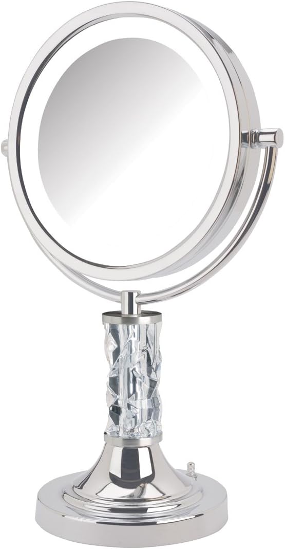 Jerdon SN8501CL Limited Edition Steuben Artisan Series Makeup Mirror, Prism, Chrome, 8.5-Inch, 5.5 Ounce