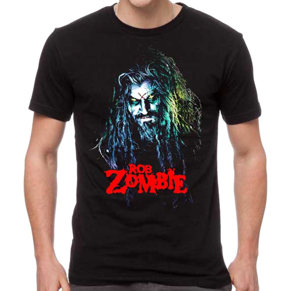 GlobalRob Zombie Men's Hell Billy Head T-Shirt L, Black