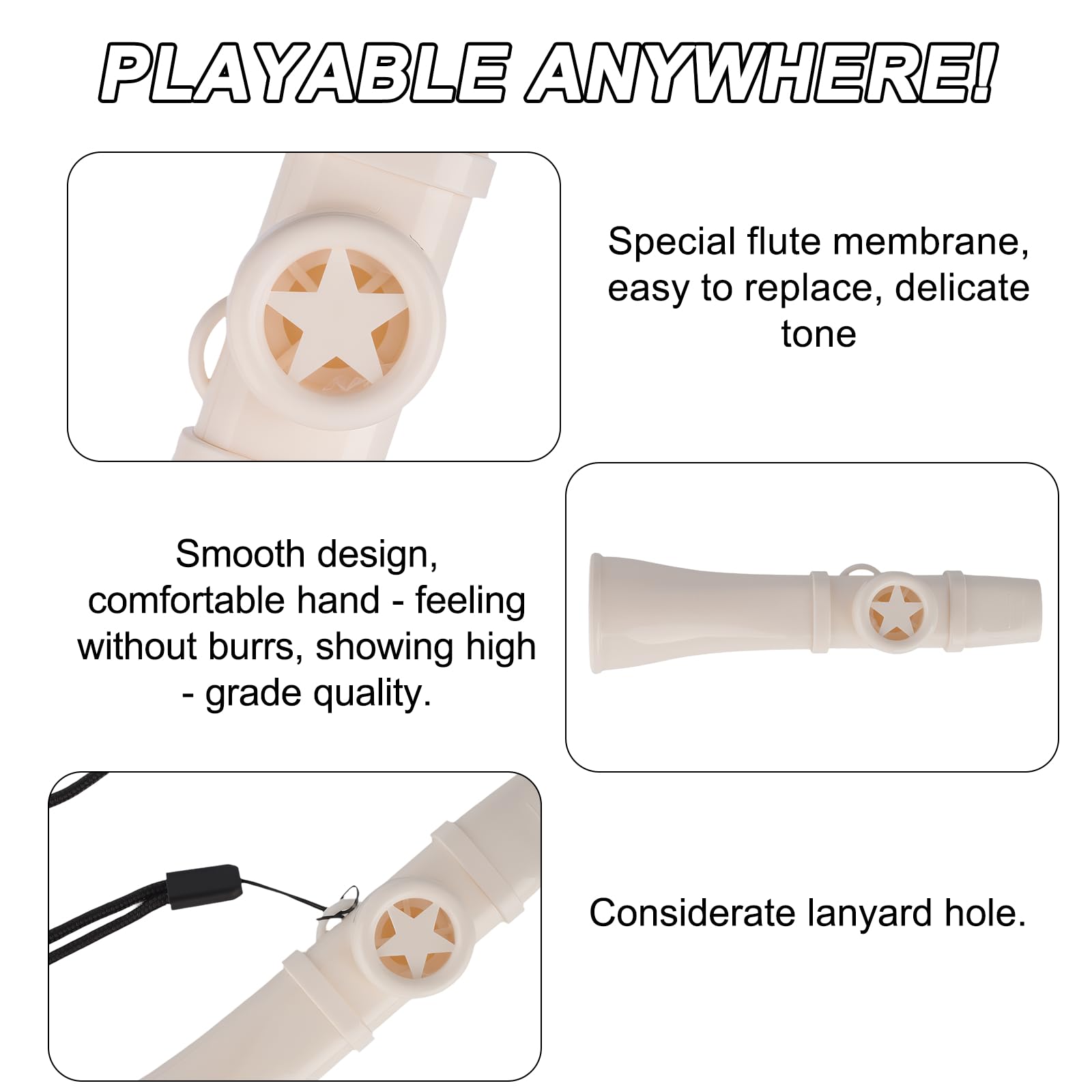 2Pcs Kazoo Instrument, Portable Kazoo Musical Instrument for Kids Adults Dual Tone Hole, Easy to Play - Image 3