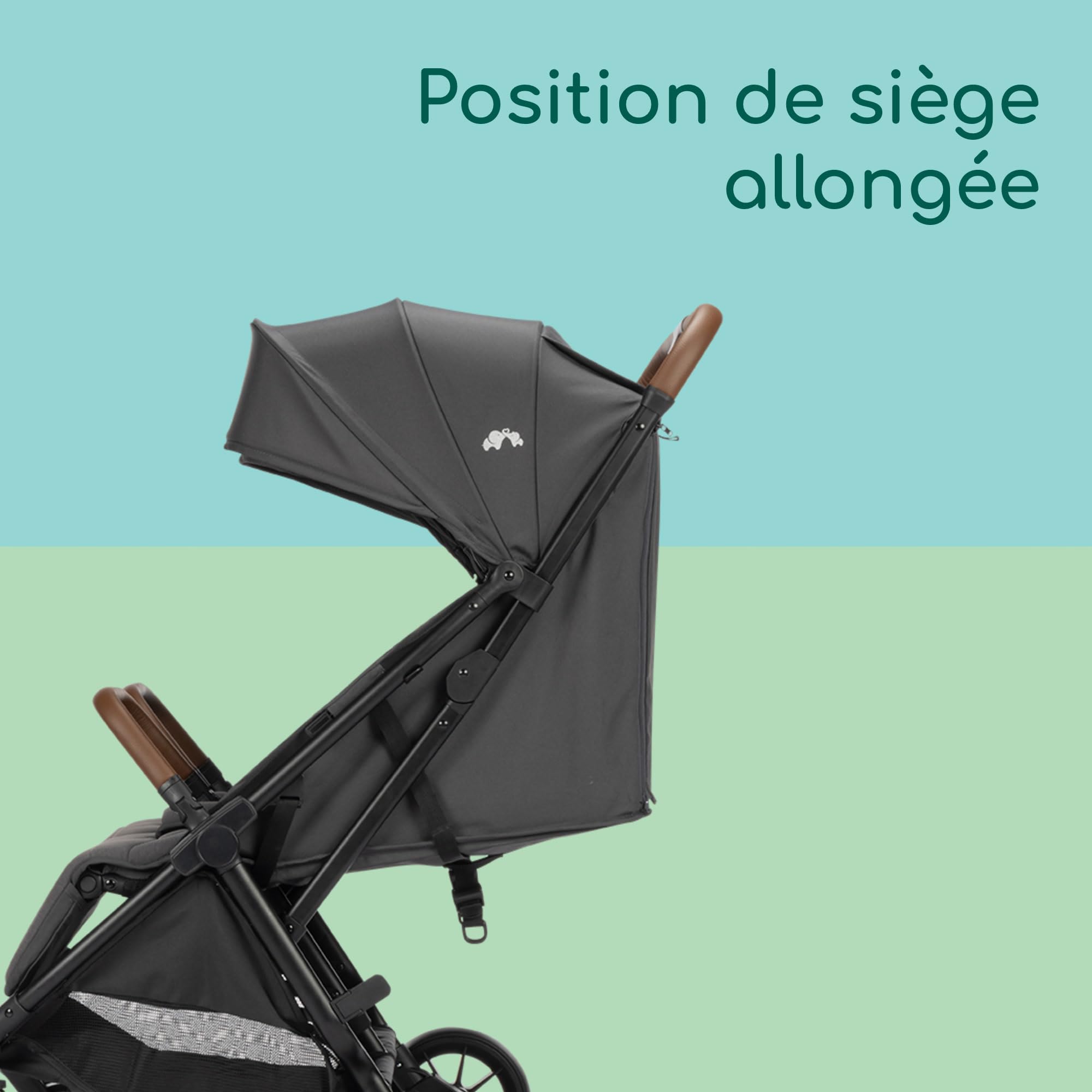 Bebeconfort Mane, Poussette Double, 0+ à 22 kg, Pliage Automatique, Inclinable À Plat, Arceau Pivotable, Harnais 5 Points, Fenêtre En Filet, Housse De Pluie, Sac De Courses (8 kg), Mineral Graphite