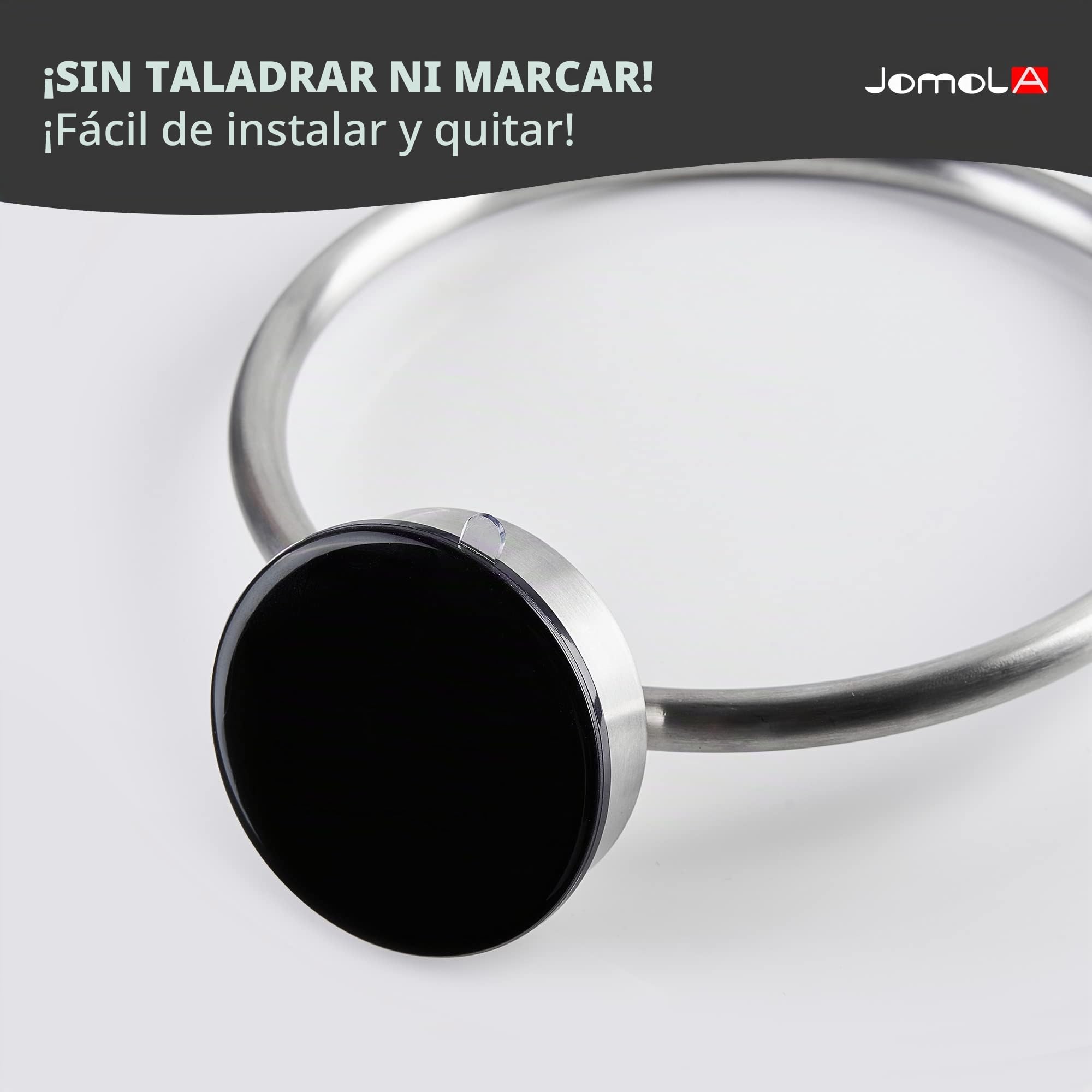 JOMOLA Toallero de Aro con Ventosa Toalla Anillo de Acero Inoxidable Sin Taladrar Anillo de Toalla Baño Colgador de Toallas Montaje en Pared Acabado Cepillado