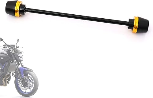 Miniatura 5 de MC MOTOPARTS Compatible con MT07 FZ07 2018-2019 Negro Rueda Delantera Eje Tenedor Sliders Protectores Crash Protector