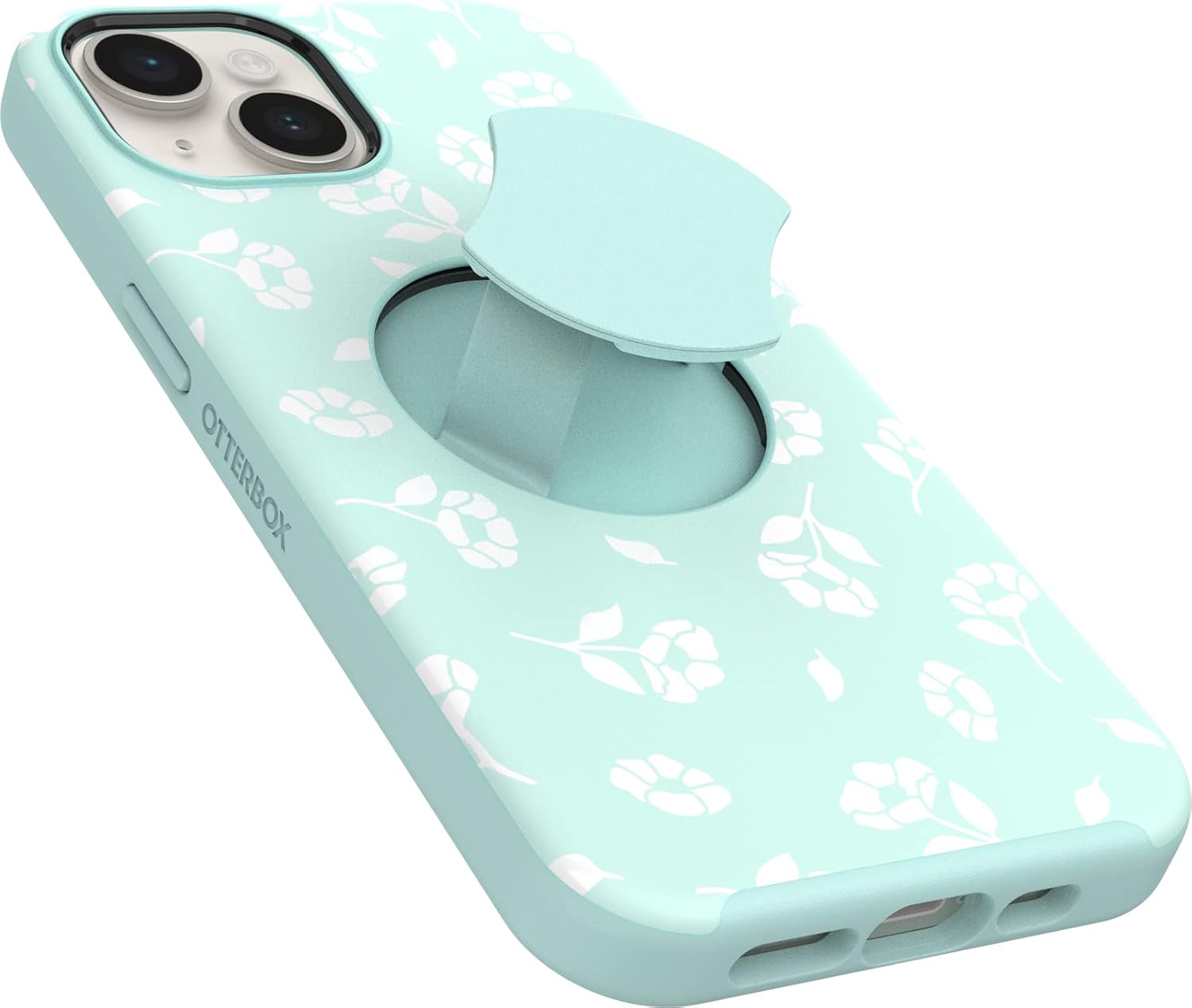 OtterBox iPhone 14 and iPhone 13 OtterGrip Symmetry Series Case - Poppies by The SEA (Blue), Built-in Grip, Sleek Case, Snaps to MagSafe, Raised Edges Protect Camera & Screen - Image 6