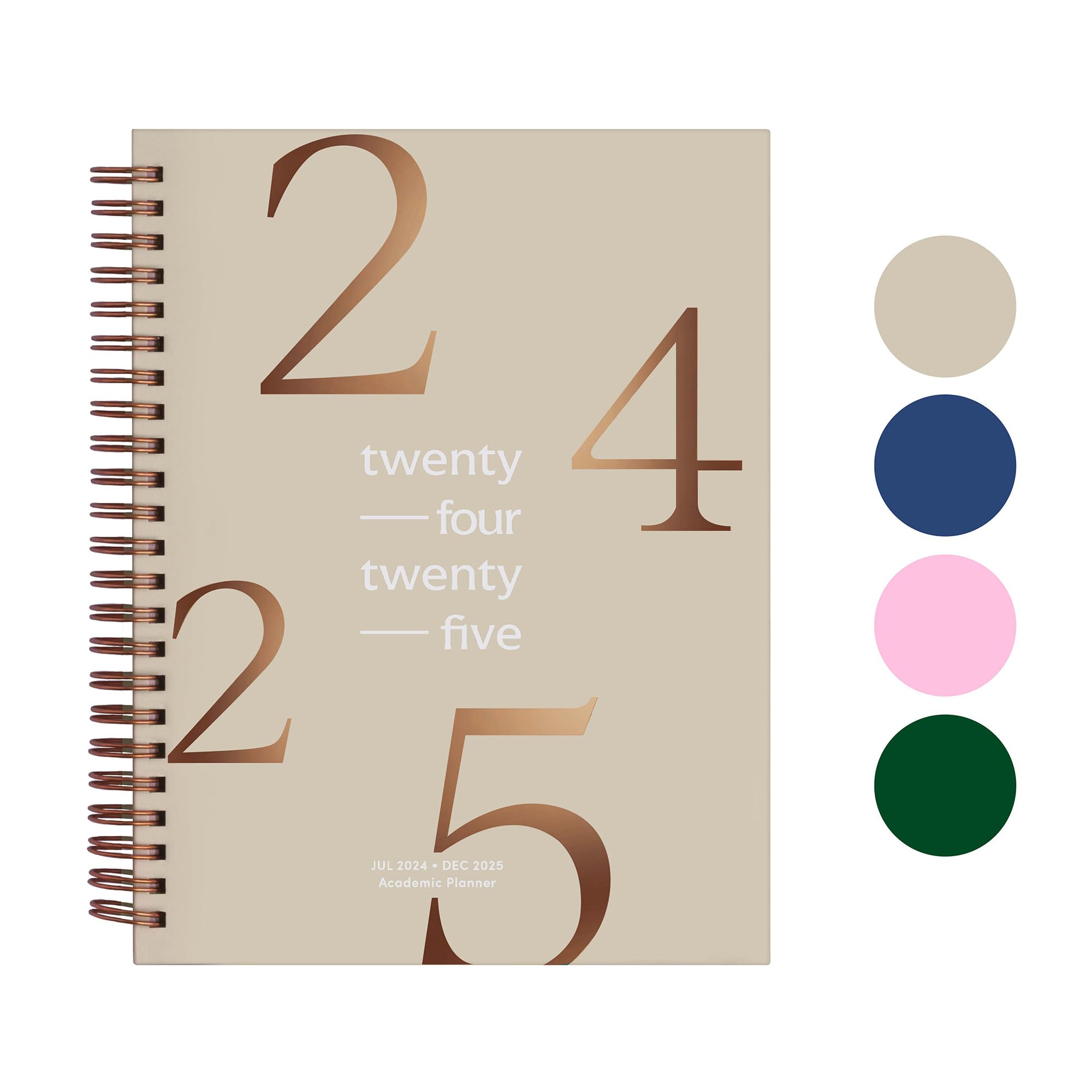 Riley's Planner 2024-2025 Academic Year, 18-Month Floating Weekly Planner - Modern Weekly & Monthly Agenda, Soft-Touch Cover, Notes Pages, Twin-Wire Binding (21 x 15 cm, Beige)