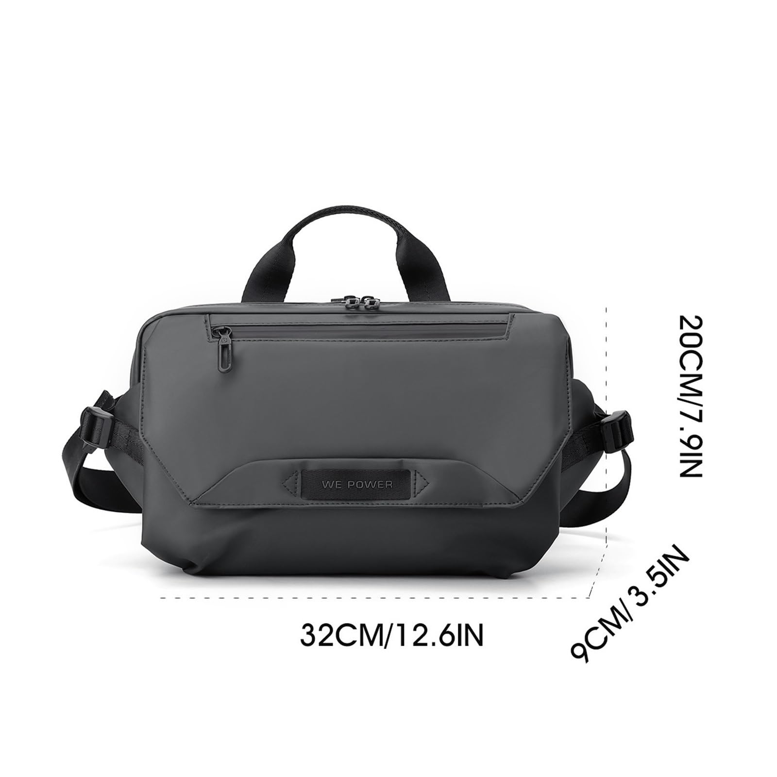 Streetwear Crossbody Bag Men Urban Commute Shoulder Pack Cycling Sports Sling Multi Pocket​(Gray)
