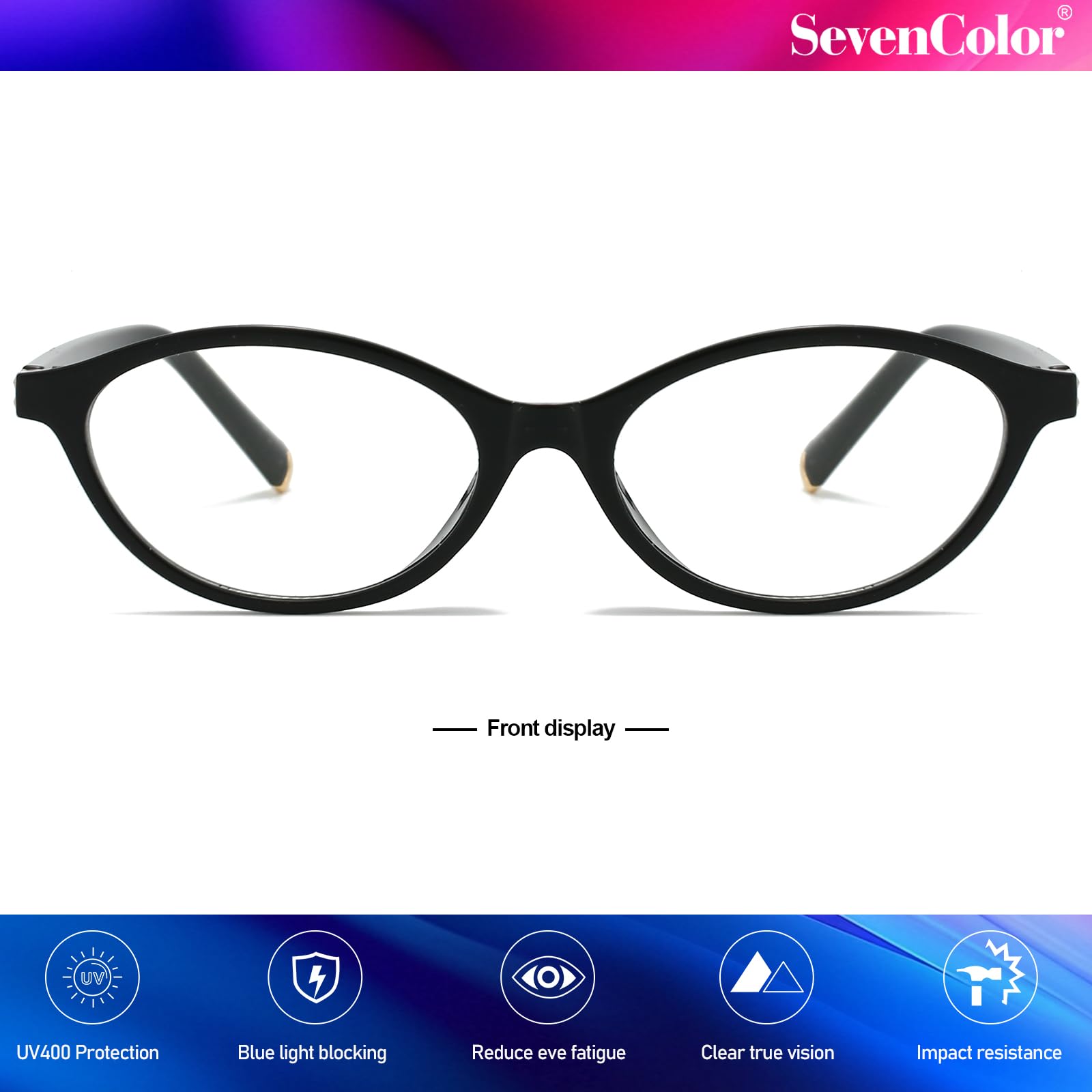 Ovale Retro-Brille für Damen, rund, blaues Licht, blockierende Brille, 90er-Jahre, ovale Brille