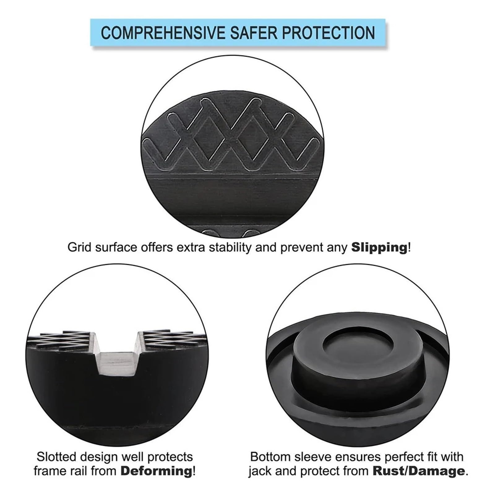 cric per Auto Disco di Sollevamento per martinetti ad Alta Resistenza con Cuscinetto in Gomma Universale per martinetti per Auto riparazioni automobilistiche Accessori cric per(3pcs)