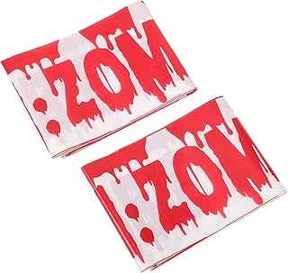 Uonlytech 2pcs Halloween Bloody Warning Tape Creepy Caution Lines for Spooky Party Decorations for Haunted House Theme