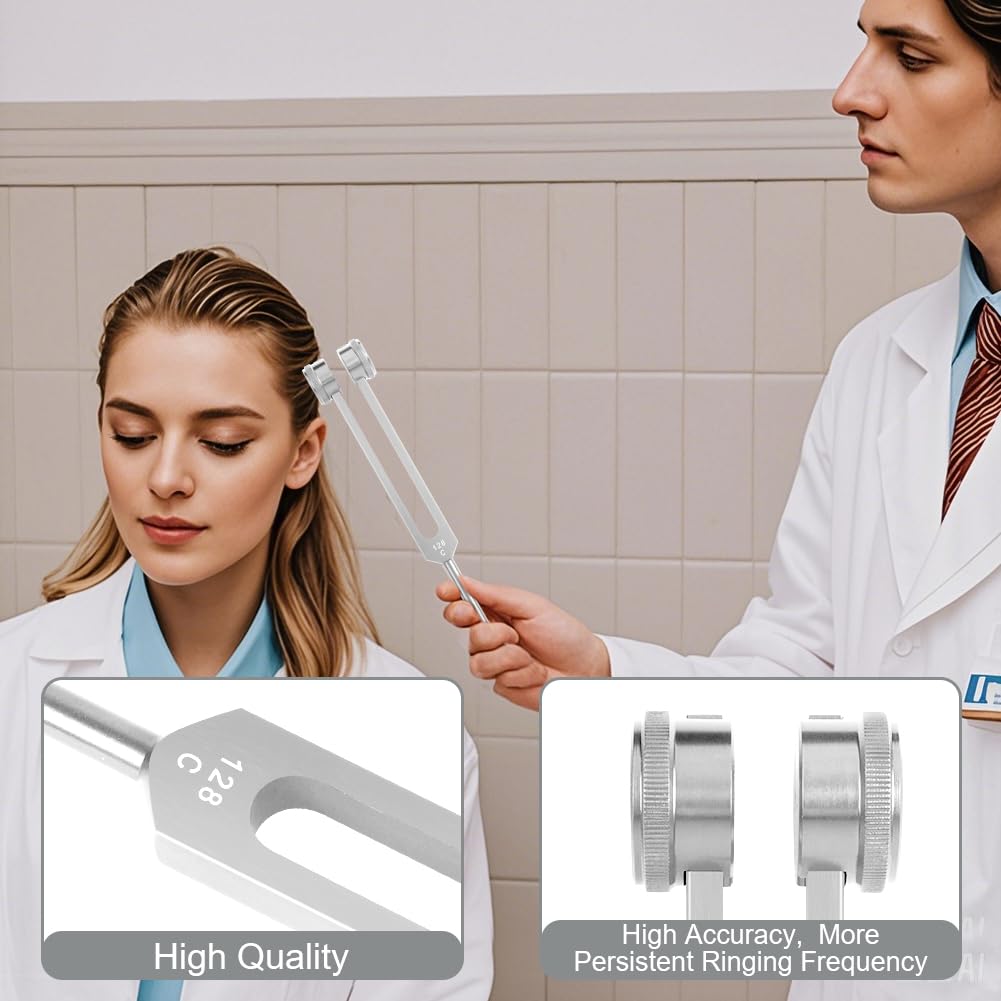 Diapasones, Diapasón de aleación de Aluminio(128Hz, 256Hz, 512Hz), Diapason Musical, Set de Diapasones con Peso para Terapia de Chakras, Terapia de Sonido, Accesorios de Yoga y Meditación