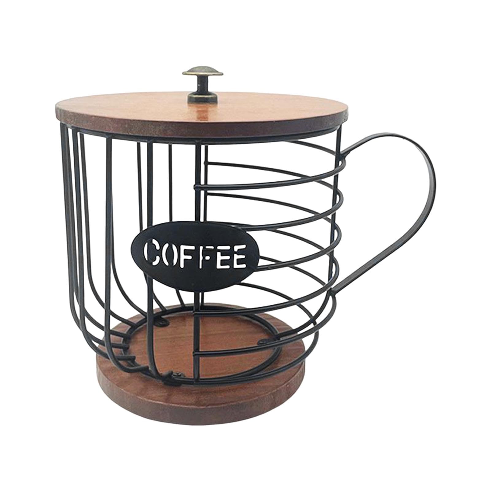 Porta cialde per caffè Contenitore per cialde per caffè Tazza per organizzatore, Gabbie per Capsule di caffè in Ferro Cestello portaoggetti per, Nero