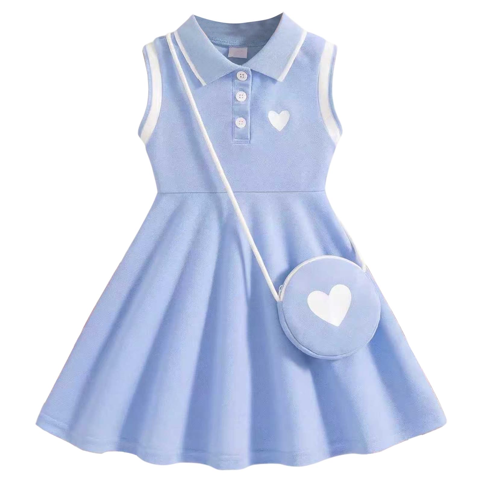 Girls Dress Casual Tutu Adjustable Waist Princess Party Dress for Everyday Play, Birthday and School Events