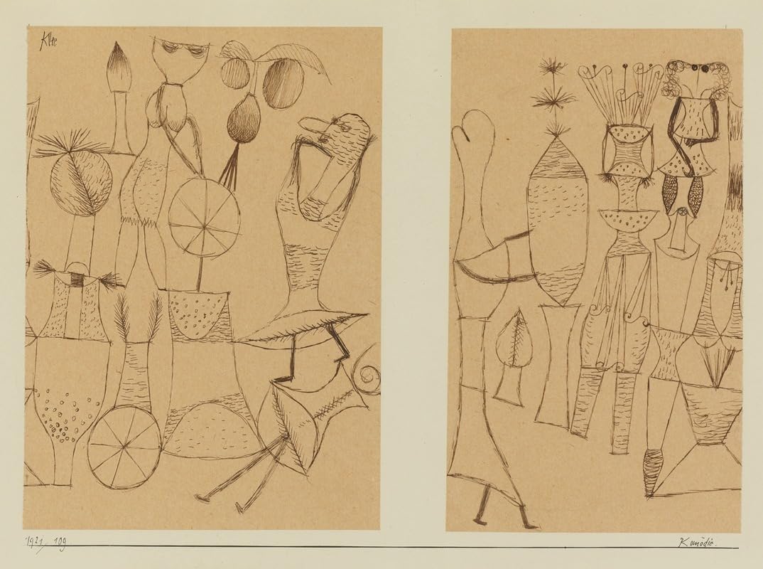 QSDTGHUIKP Abstract Paul Klee Posters《Komödie (Comedy) 》Canvas Painting Paul Klee Wall Art Aesthetic Prints for Home Decor Wall Picture 16x24inx1 Unframed