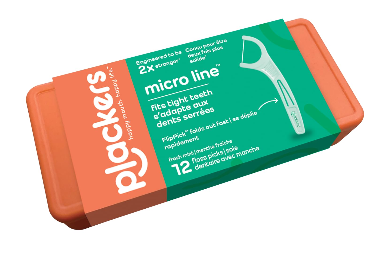 Plackers Micro Line Dental Floss Picks, Fold-Out FlipPick