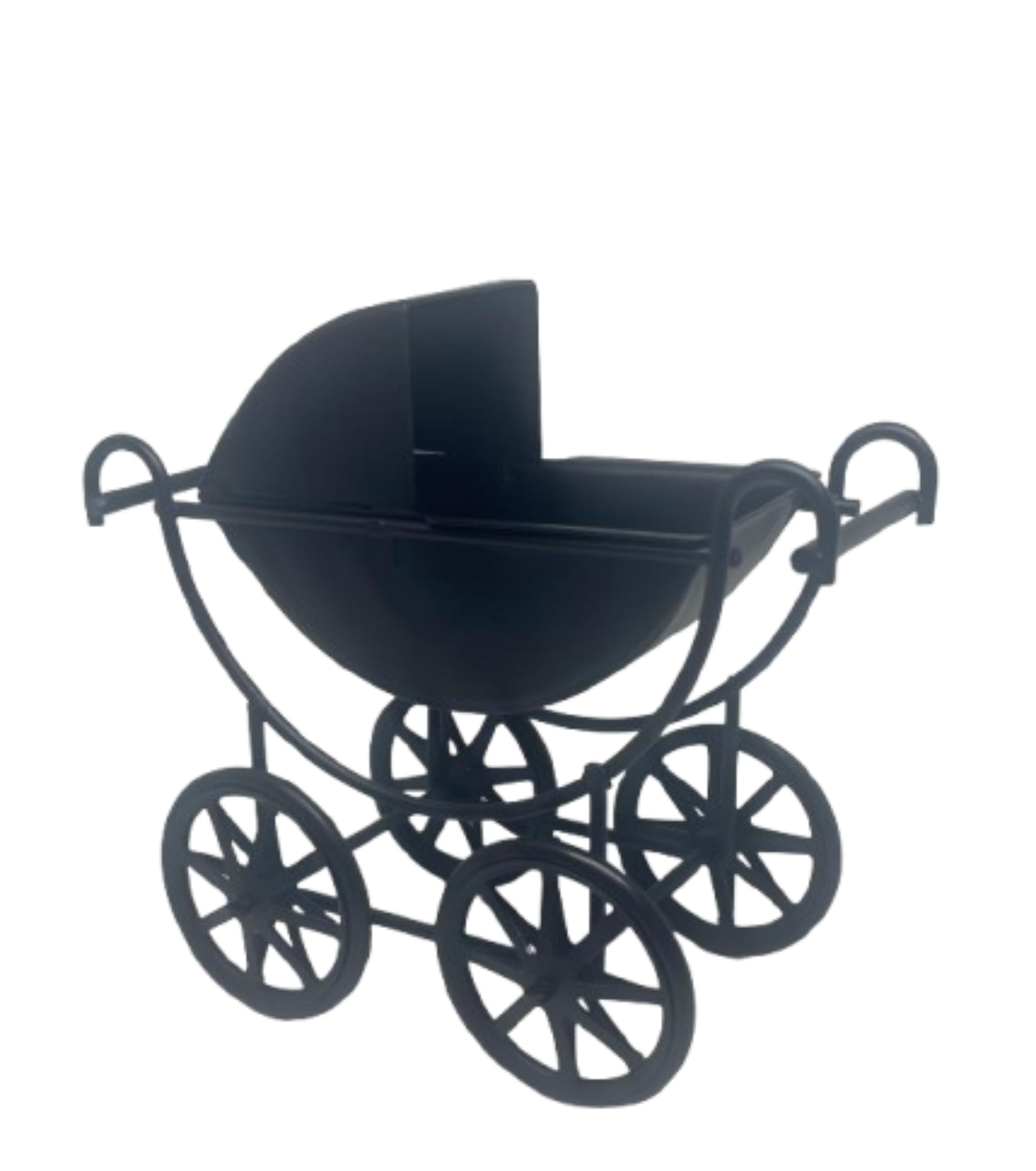 Dolls House Miniature Collectors 1:12th Scale Black Metal Victorian Style Pram