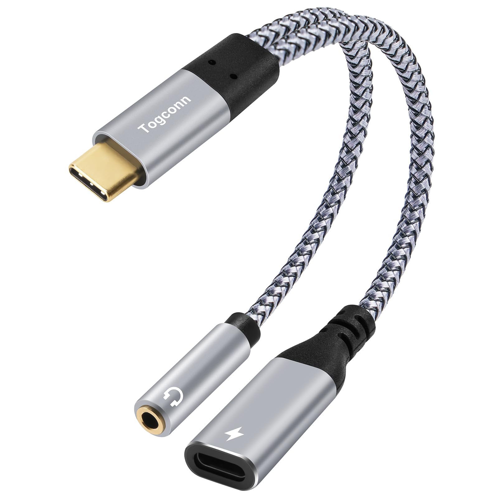Amazon.com: Togconn USB C to 3.5mm Aux Headphone and Charger Y