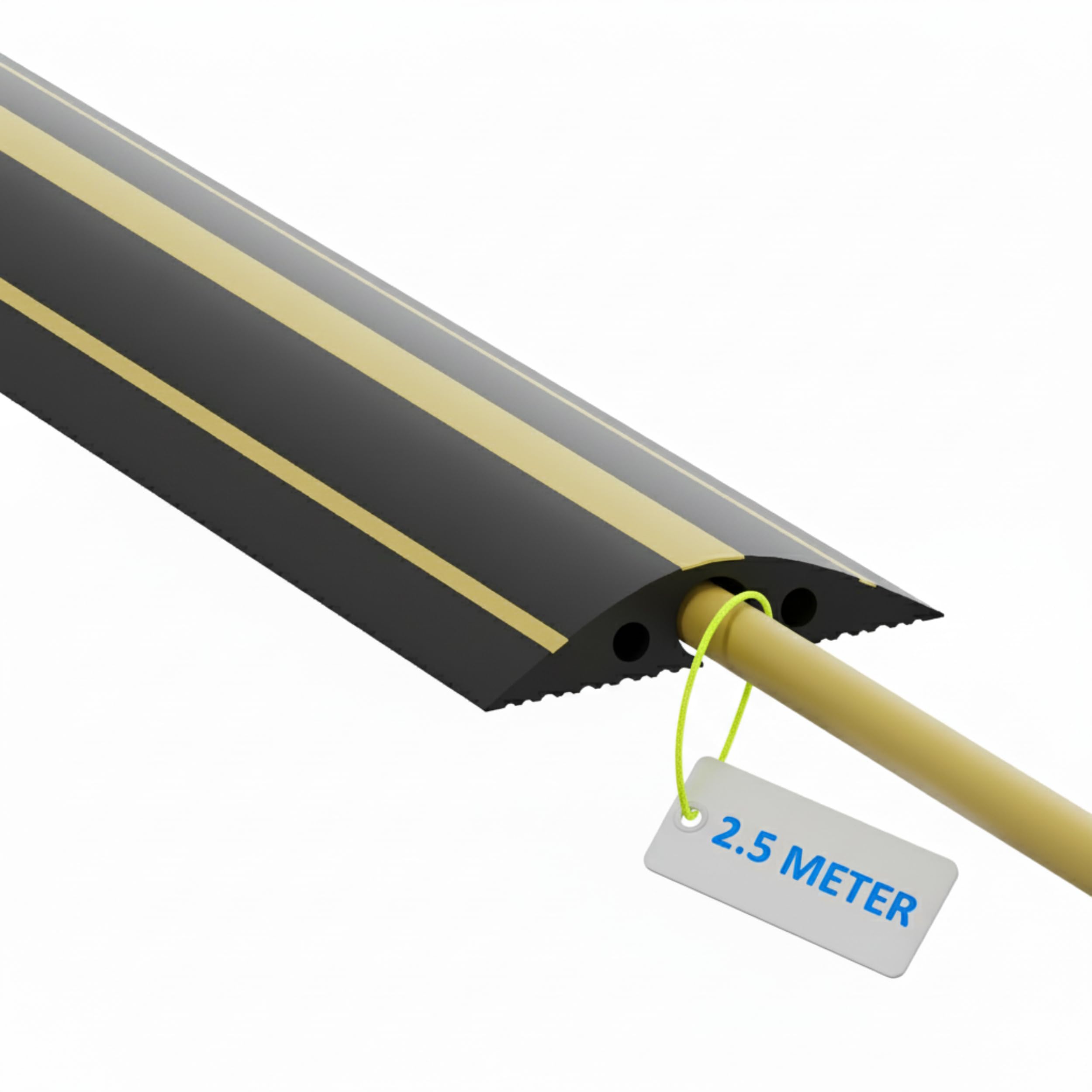 EVify Kabelkanal 2,5m, Kabelbrücke für Elektroauto Ladekabel Typ 2 – Robuster Flacher Stoplerschutz für den Außeneinsatz