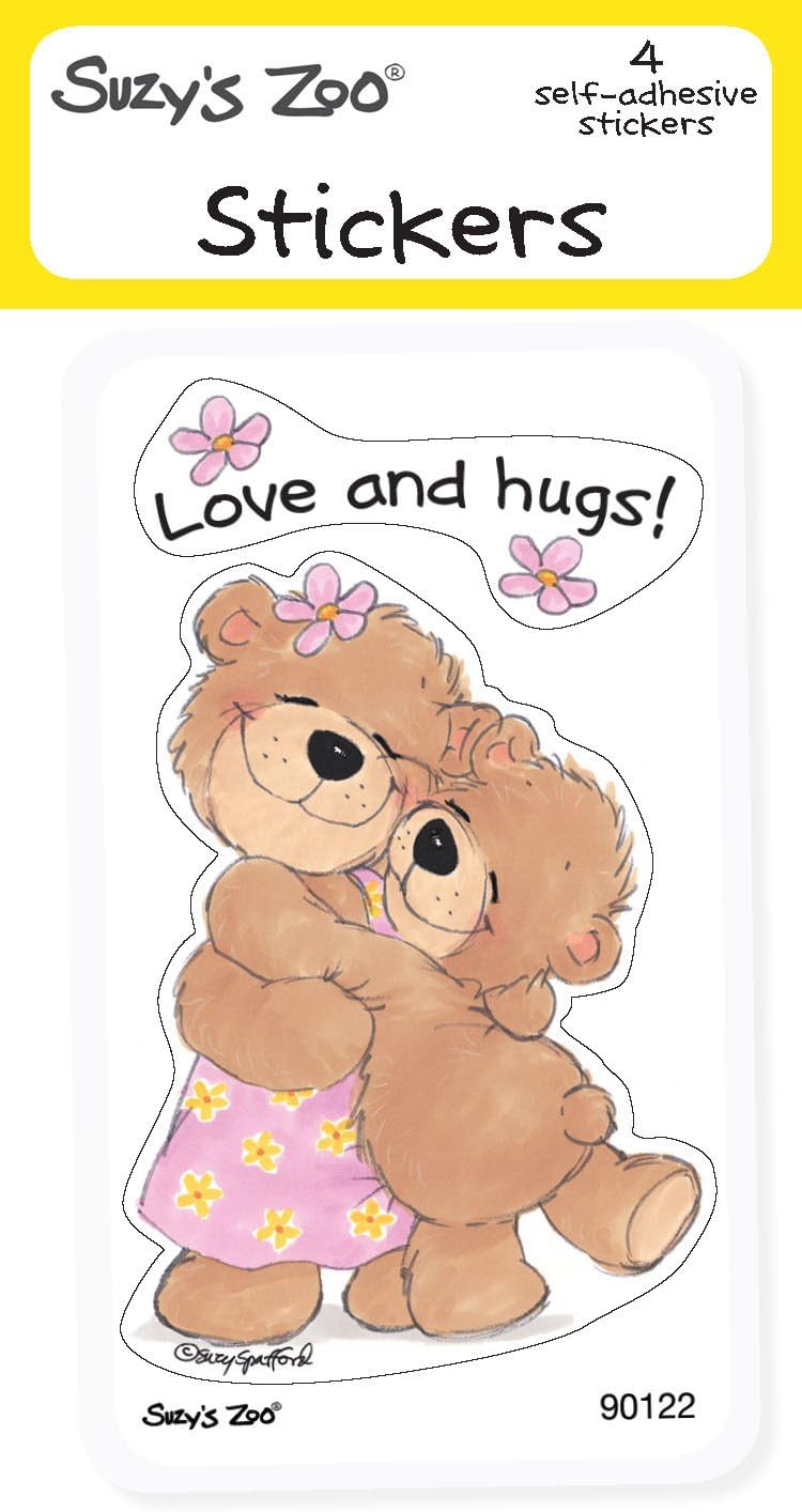 Suzy's Zoo Stickers 4pack, Love and Hugs!" 10130
