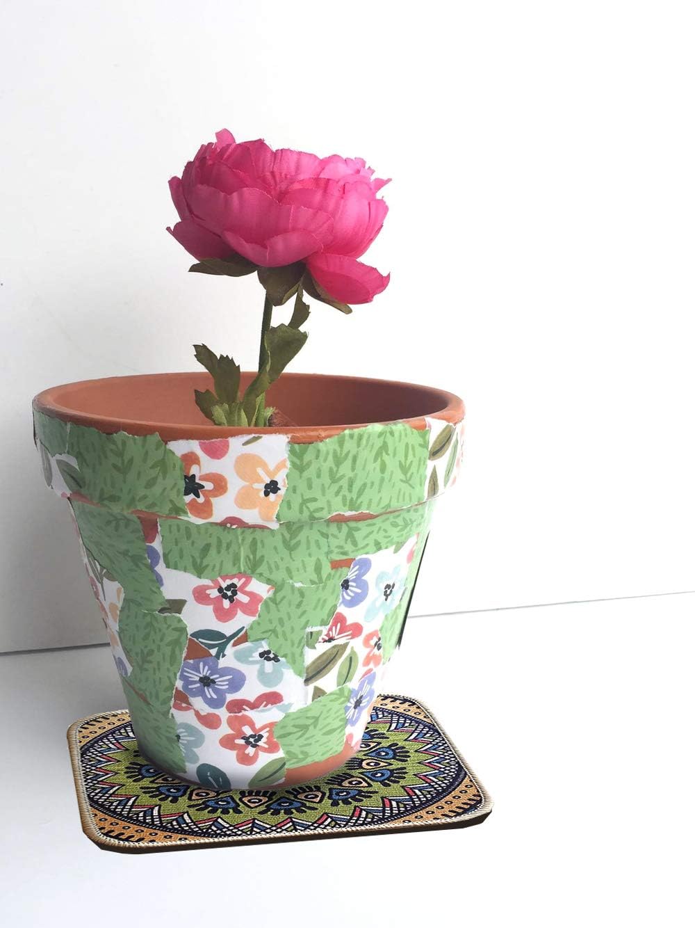 Morning View Colorful Boho Plant Pot Mat Set of 6 Absorbent Plant Pad Mat Non Slip Planter Pot Mat Flower Pot Mat for Table Desk Floor 8.5 Inch
