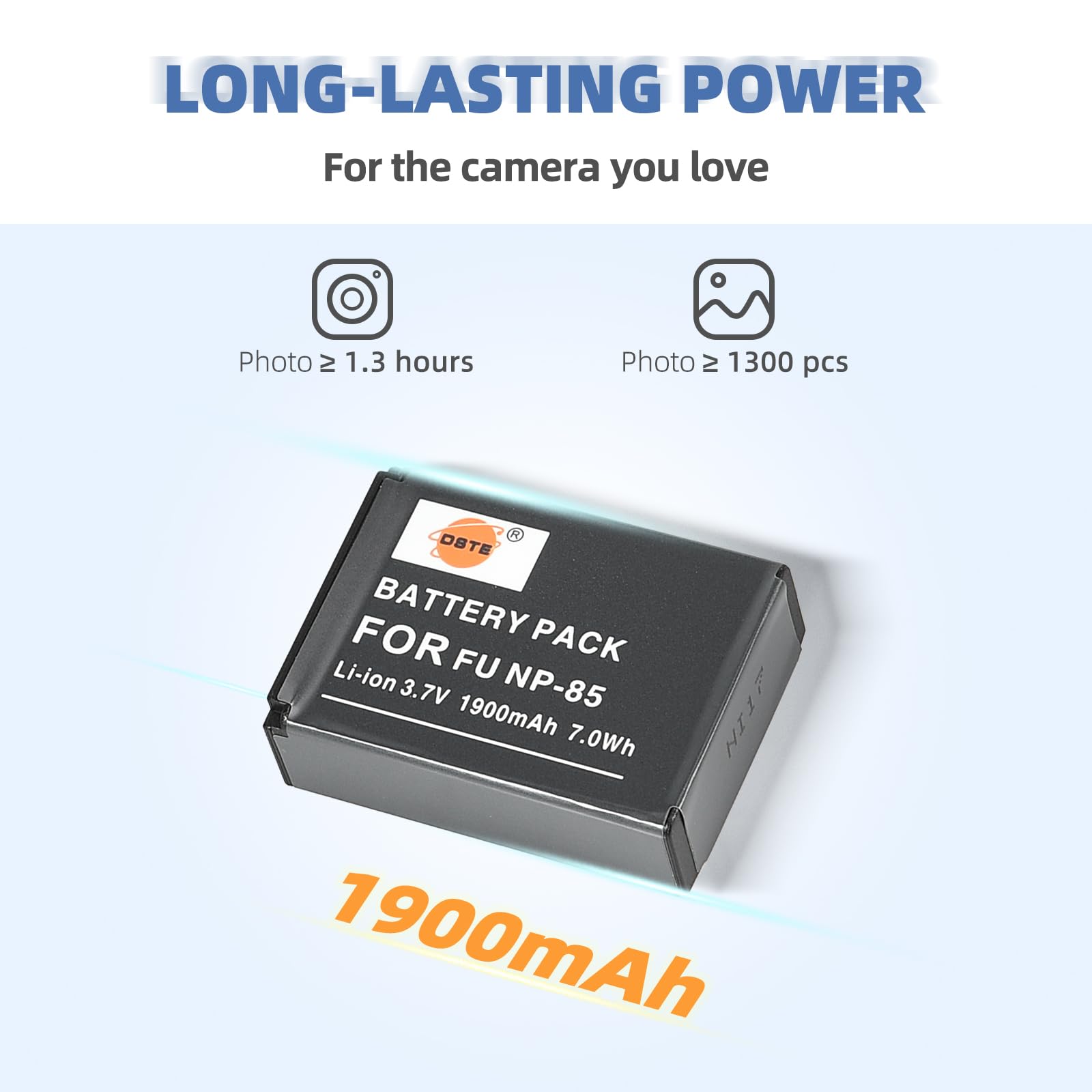 DSTE NP-85 Batteria Agli Ioni Di Litio 1900 MAh - 2 Pezzi, Compatibile Con Fujifilm FinePix SL1000 SL240 SL260 SL280 SL300 SL305