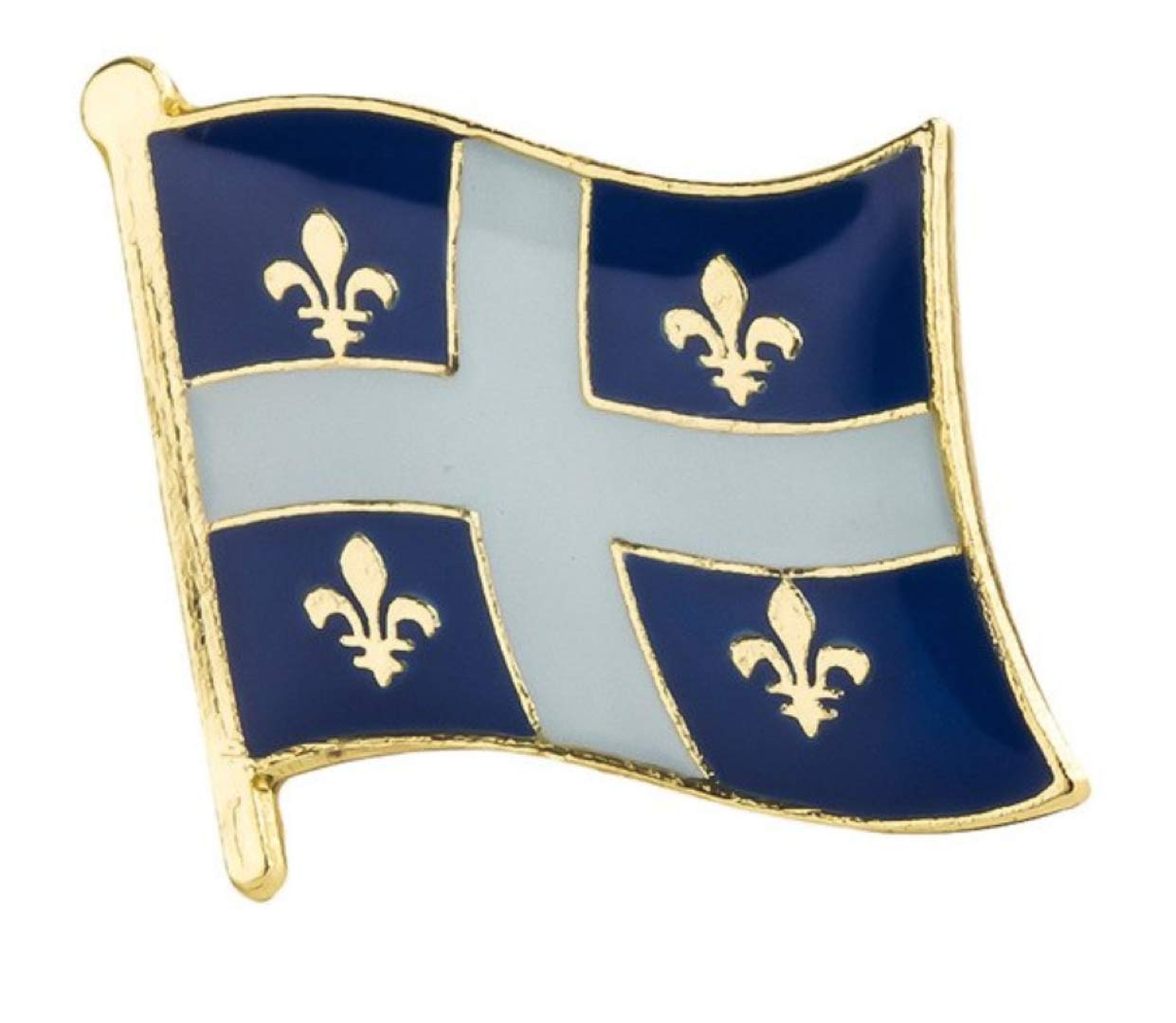 Quebec Canada Flag Lapel Pin 16mm x 19mm (3/4" x 5/8") Hat Tie Tack Badge Pin