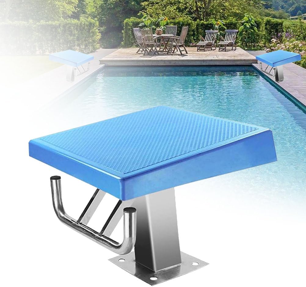 600LB Capacity Pool Diving Platform - Non-Slip Jump Board for Indoor/Outdoor Use, Professional Swimming Competition Training Equipment, Blue Diving Board for Stadiums