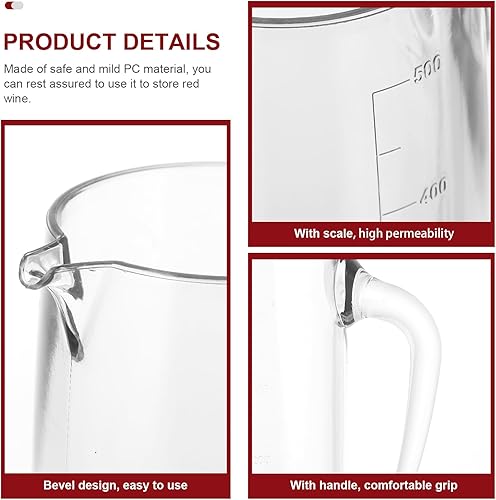 Miniatura 9 de Jarra de vidrio dispensador de bebidas para servir vino decantador de vino transparente con boquilla Decantador de bebidas de vino con medidas