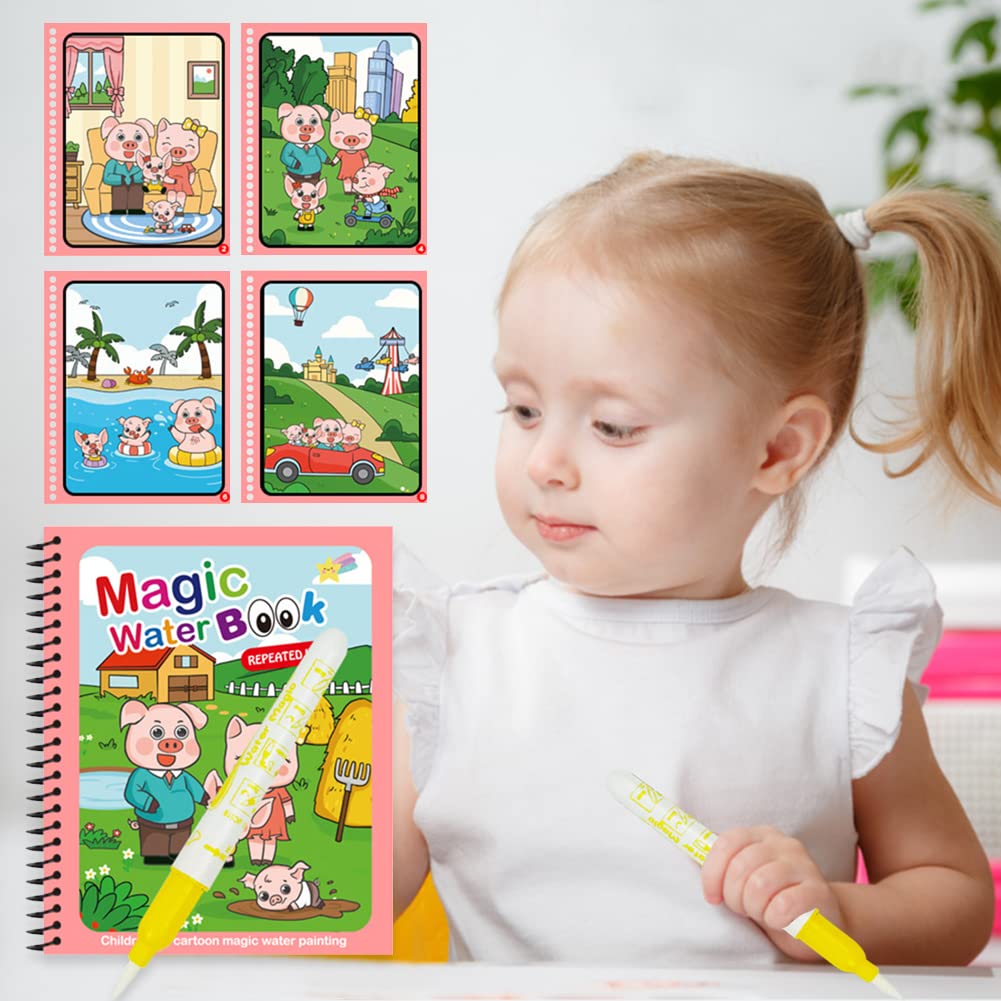 Magic Malbuch 6-tlg Set - Wiederverwendbar Mit Wasserstift Für Kinder