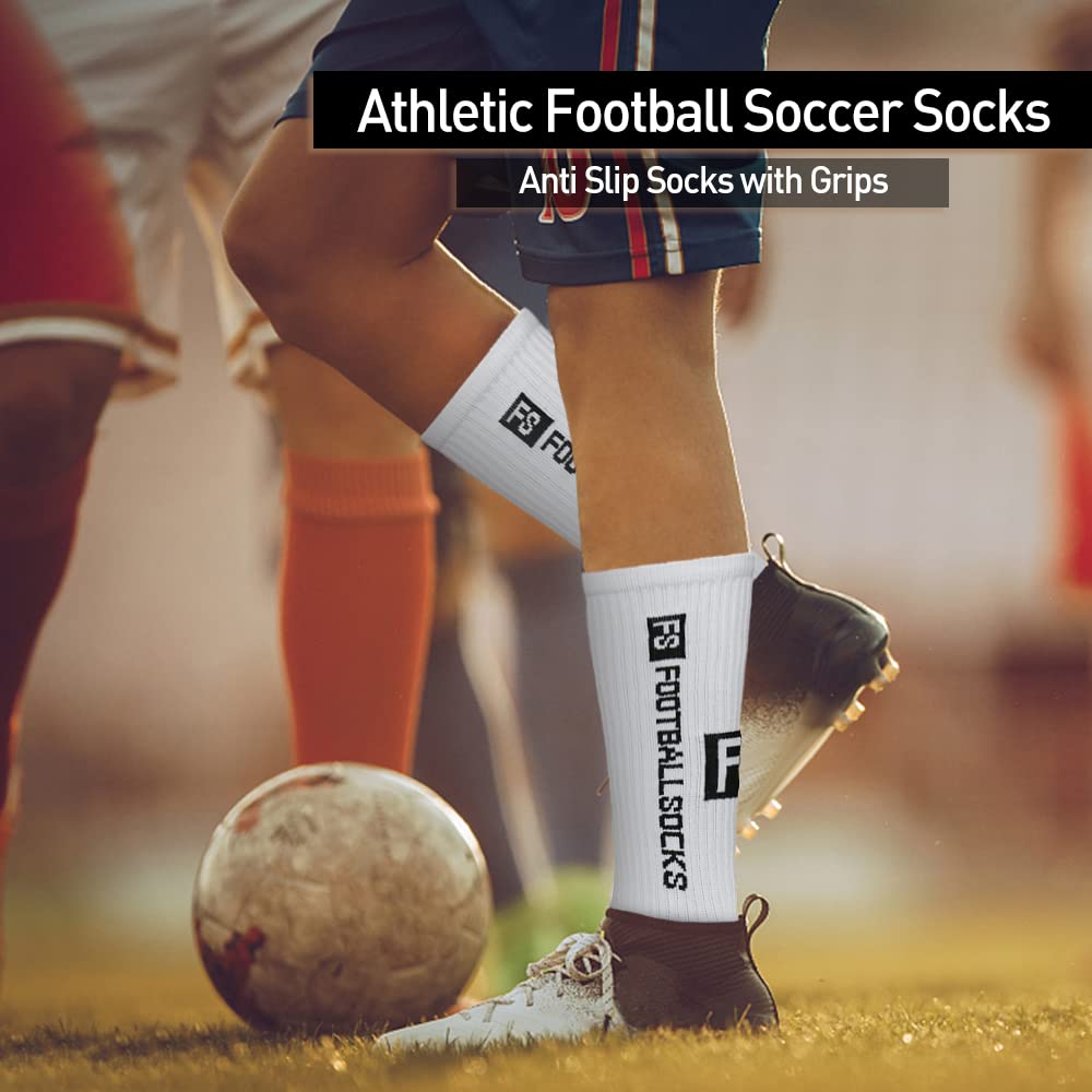 Lixada Chaussettes de Football pour enfant Chaussettes de Sport en Plein Air Compression Chaussettes Sportives Chaussettes Antidérapantes avec Poignées - 3/6 Paires (39-46)