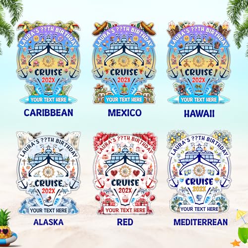 Decoración Imán para Puerta Feliz Cumpleaños Crucero miniatura 2