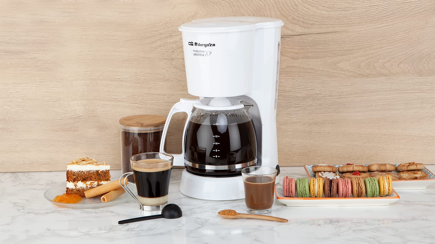 Orbegozo CG 4023 B - Cafetera de goteo, capacidad para 15 tazas, jarra de cristal, protección antigoteo, piloto luminoso de funcionamiento, mantiene el café caliente 30 minutos,