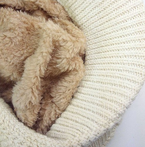 Gorros y guantes de invierno para mujer tejidos y cálidos miniatura 3