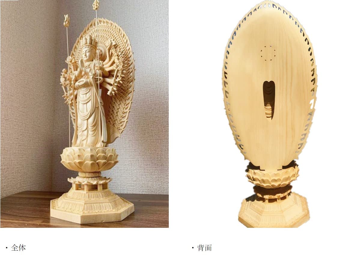 大迫力 木彫り 仏像 千手観音菩薩立像 彫刻 一刀彫 天然木檜材 大迫力 木彫り 仏像 千手観音菩薩立像 彫刻 一刀彫 天然木檜材
