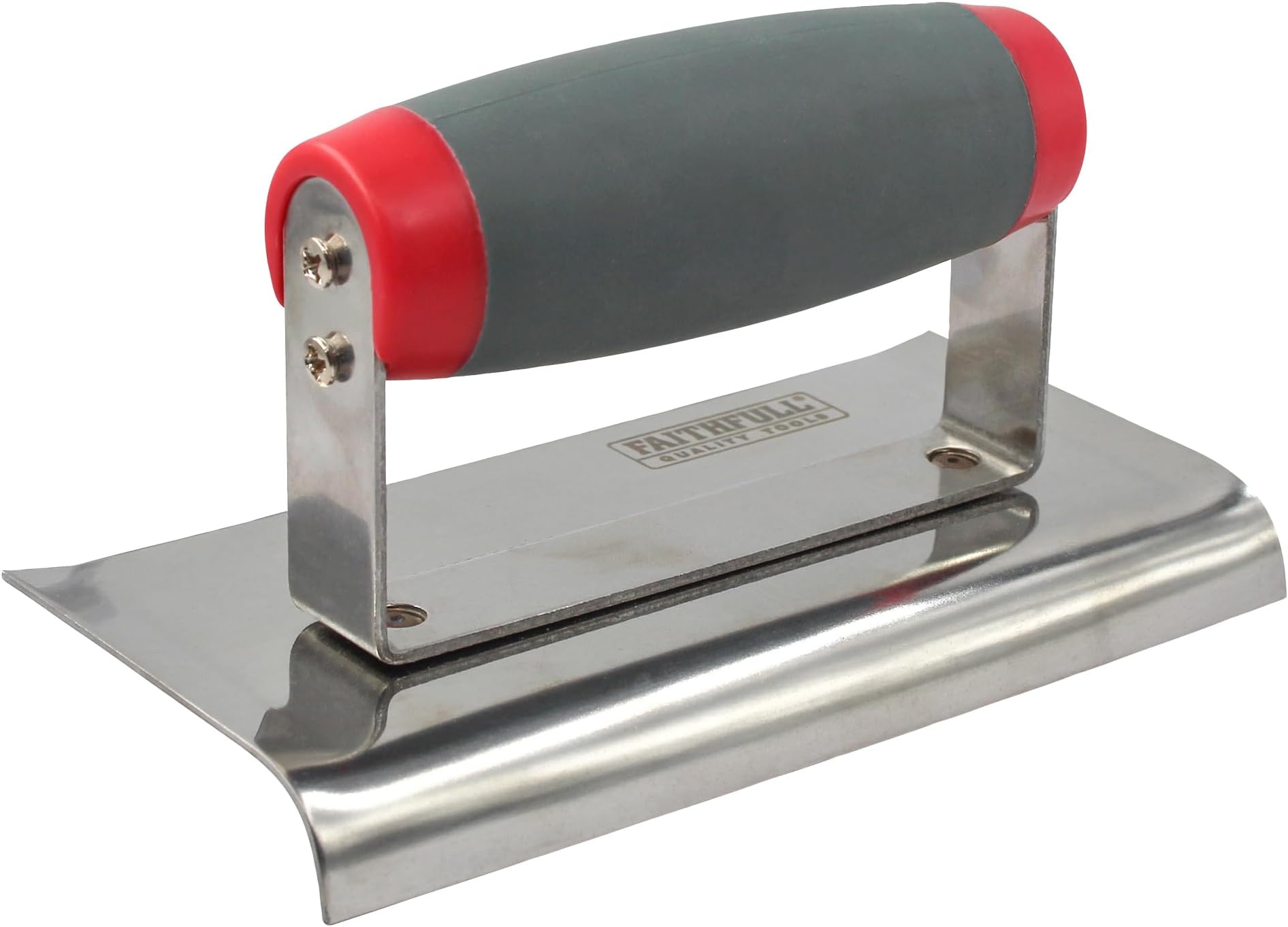 Faithfull Soft-Grip Concrete Edging Trowel, Stainless Steel Blade for Shaping Steps & Verges – 6 Inch
